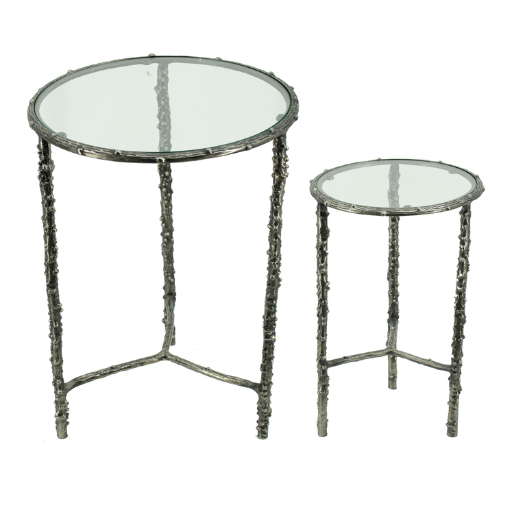 A&B Home Silver Side Tables - Set of 2