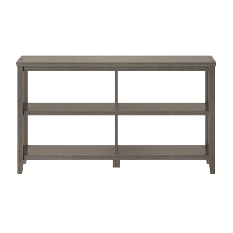 New Ridge Home Edenton Wood Low Bookshelf with 2 Shelves; Washed Gray image - 1
