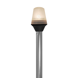 Attwood Oval 2-Pin Base f//Angled Pole Black