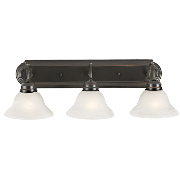 Design House 517615 Millbridge Vanity Light Dimmable with Frosted Glass for Above Bathroom Mirror, Oil Rubbed Bronze, 3-Light image - 1