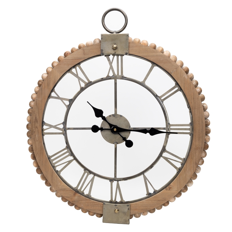 Melrose International Beaded Wood Wall Clock