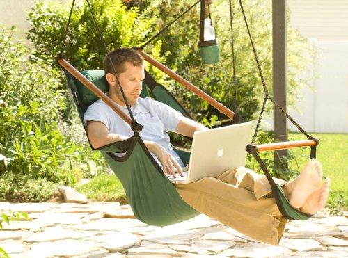 Zero Gravity Hammock Chair with Wood Dowels for Comfortable Hangouts - Image 3