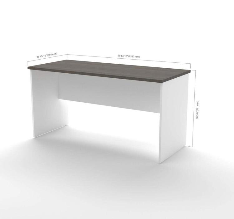 Bestar Innova Executive Desk in White and Antigua - OJCommerce.com