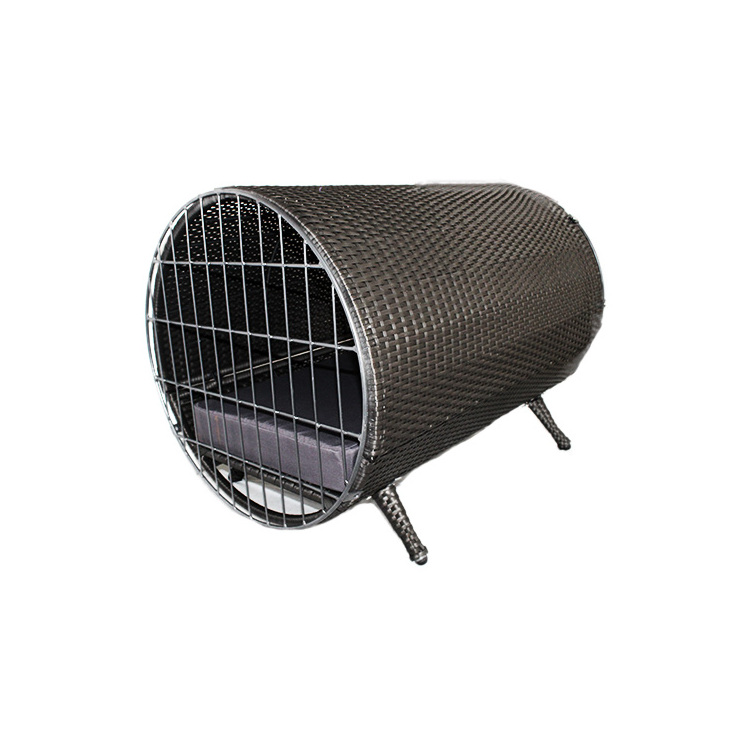 Rattan Cylinder Pet Crate Indoor/Outdoor