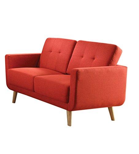 Acme Sisilla Loveseat Red Linen 373 6200 Ojcommerce