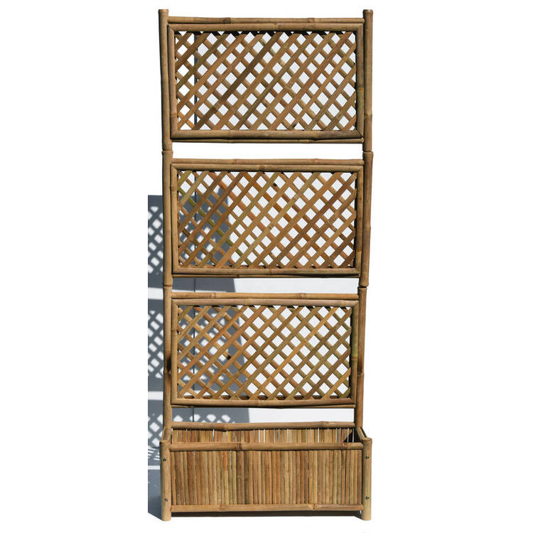 Eco Friendly Bamboo Trellis Screen Planter Base 72H x 30W x 12D image - 1
