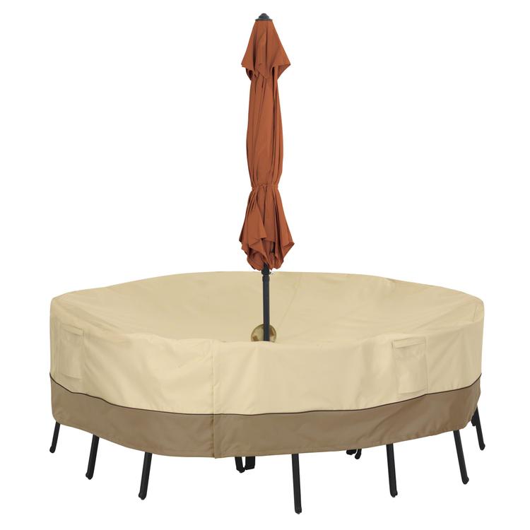 Classic Accessories Veranda Patio Table Cover With Umbrella Hole From