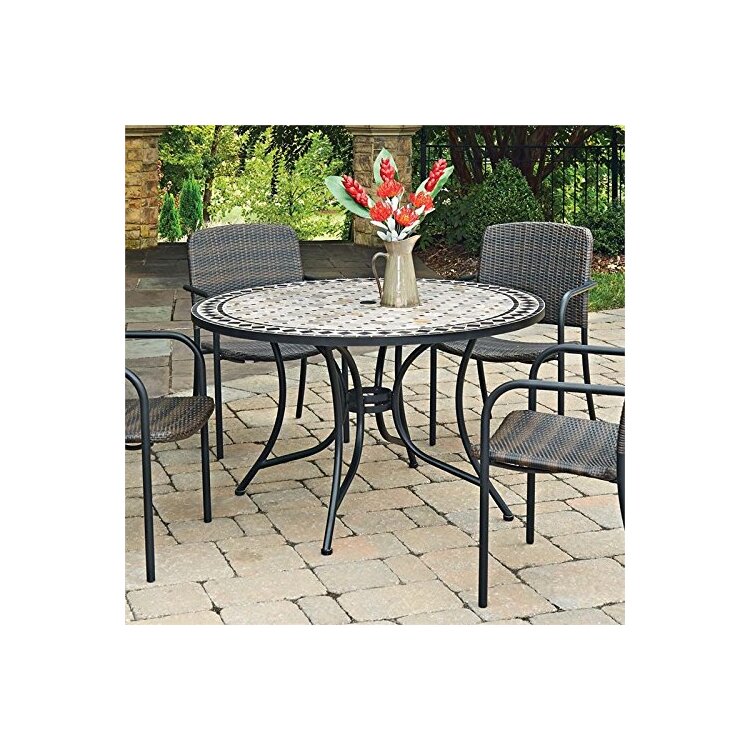 Home Styles Marble Top Round Outdoor Dining Table