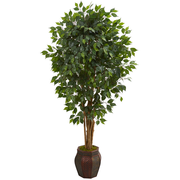 Nearly Natural 6ft. Ficus Artificial Tree in Decorative Planter image - 1