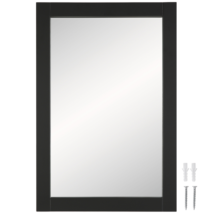 Design House Shorewood Bathroom Mirror, 20-Inch x 30-Inch, Framed Mirror, Soft Matte Black, 589713 image - 1