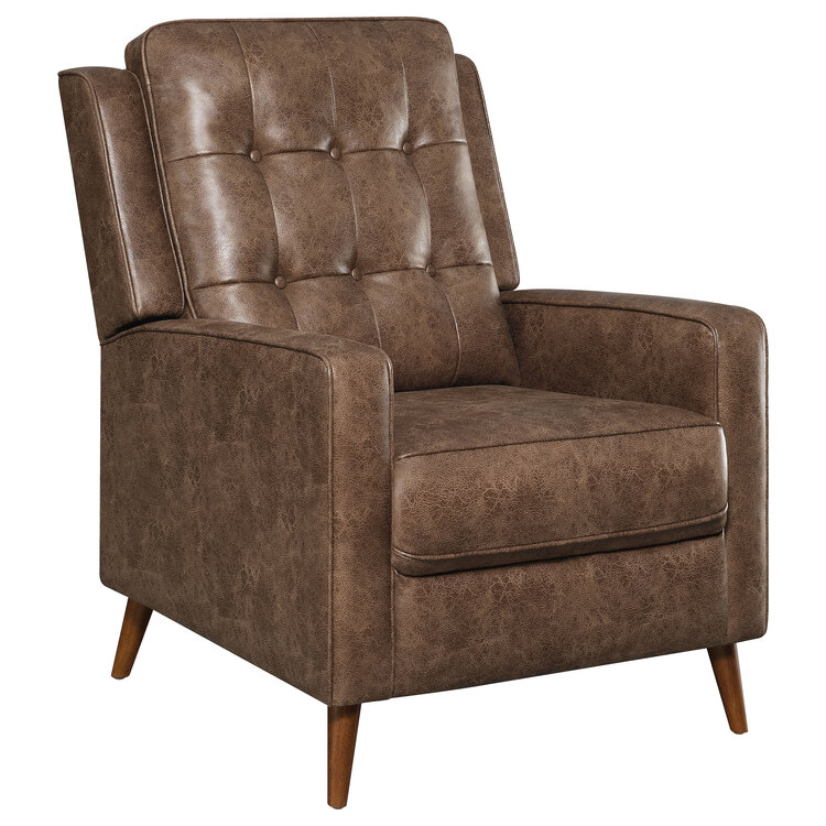 Coaster Davidson Upholstered Tufted Push Back Recliner Brown image - 1