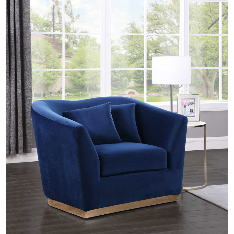 Arabella Navy Velvet Chair image - 1