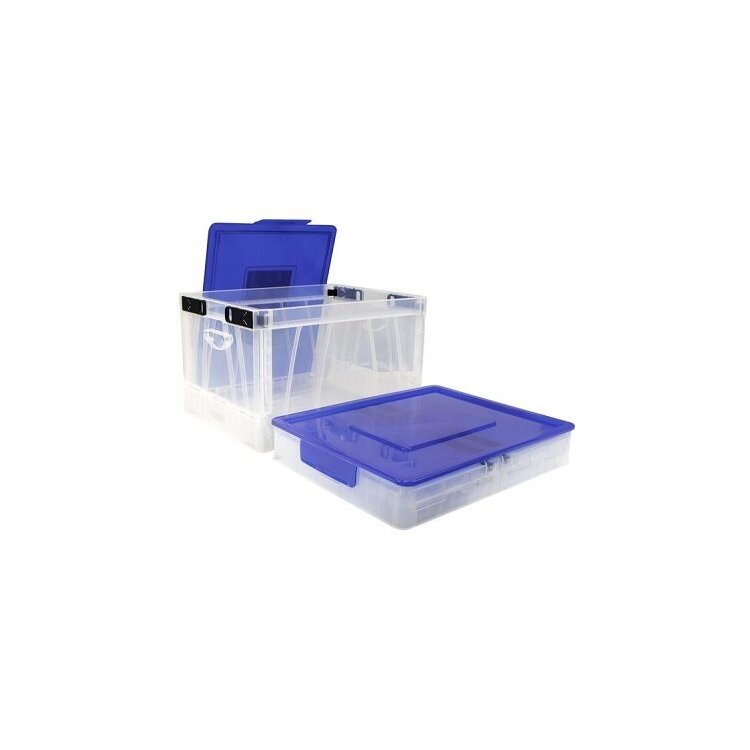 Storex Collapsible Crate with Lid, 4Pack