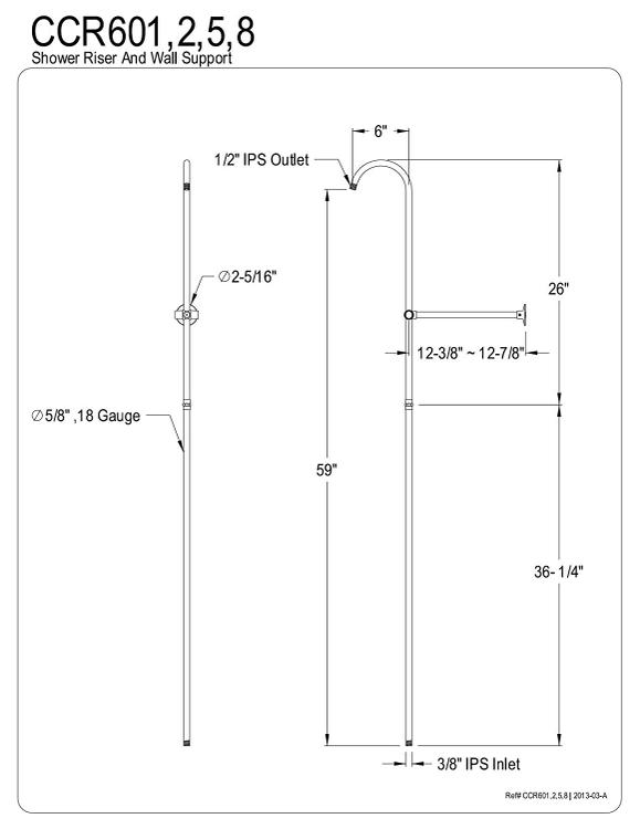 Brass Shower Riser & Wall Support, Antique Style, Oil - Rubbed Bronze ...
