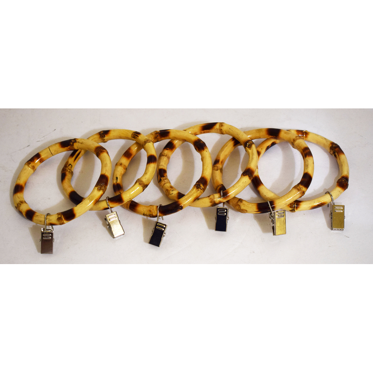 Bamboo54 Curtain Rings with Clips - Set of 12 image - 1