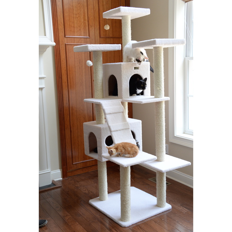Multi-level cat tree with scratching posts