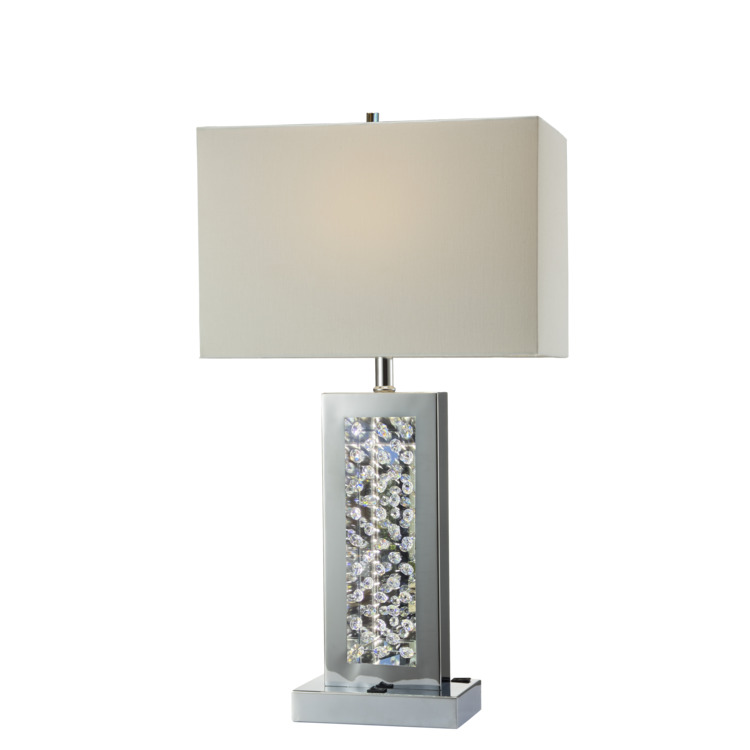SH LIGHTING Glamorous LED Table Lamp with Diamond Cut Crystal Decor Centerpieces image - 1