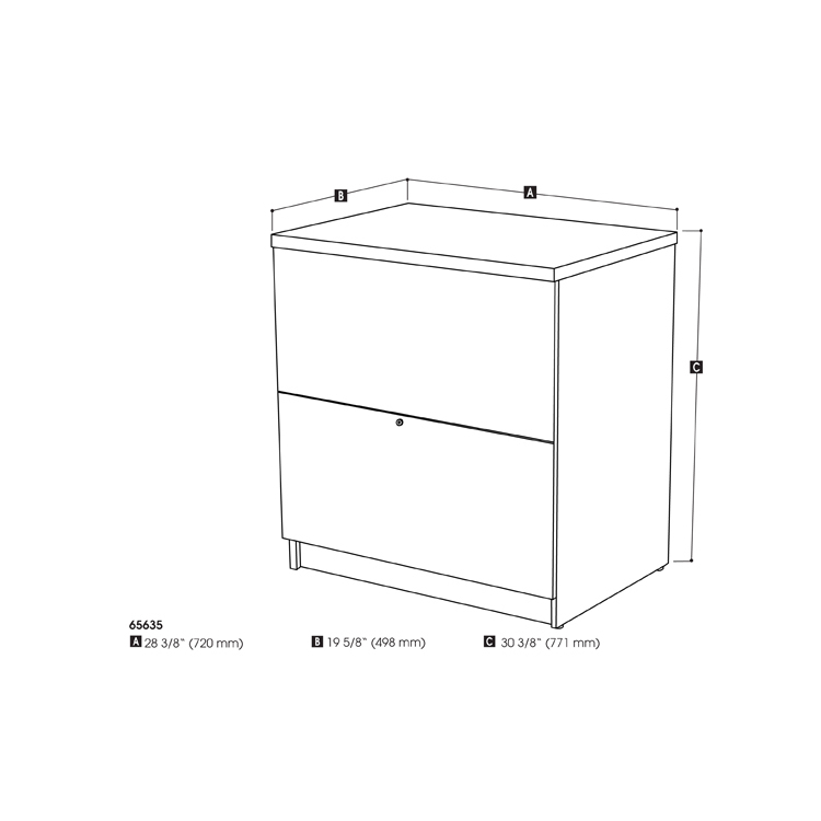 White Standard Lateral File Furniture - Bestar image - 1