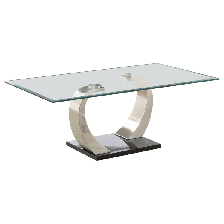 Coaster Pruitt Glass Top Coffee Table Clear and Satin image - 1