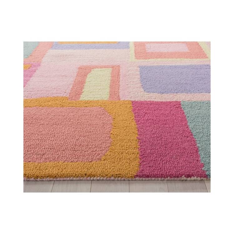 Safavieh Kids Pink Geometric Rug 2x3 Ft, Soft Wool Blend Accent Rug ...