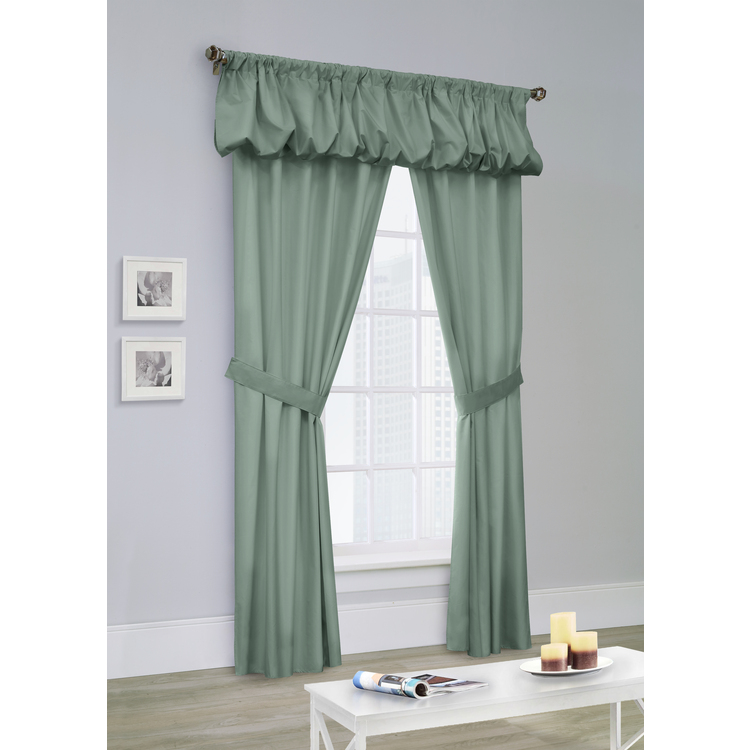 Thermalogic Prescott Rod Pocket Curtain Panel Window Dressing Set 80 x 84 in Sage image - 1