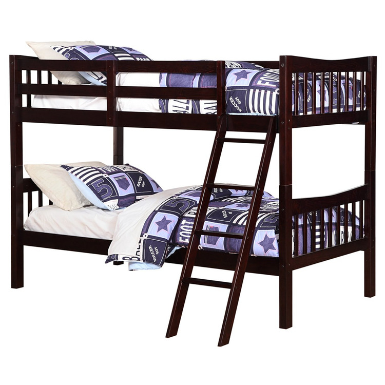 Angel Line Fremont Twin Over Twin Bunk Bed Espresso