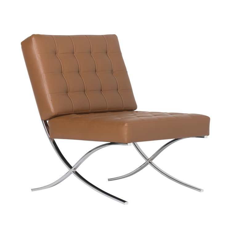 Caramel Leather Modern Living Room Chair - Studio Designs image - 1