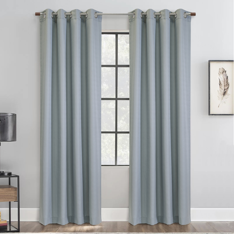 Habitat Jamie Light Filtering Grommet Curtain Panel 52 x 84 in Blue image - 1