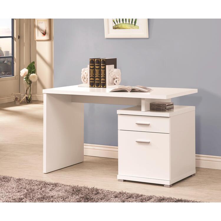 Coaster Contemporary White Executive Desk 166 5900 Ojcommerce Coaster Contemporary White Executive