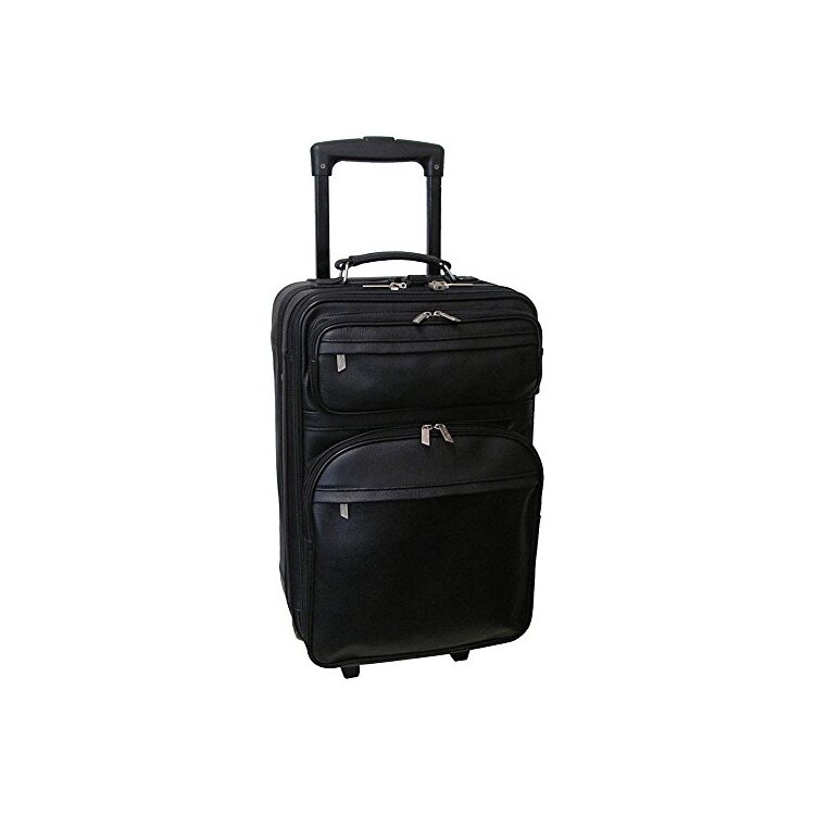 Amerileather 22 in. Leather Expandable Pullman, Black