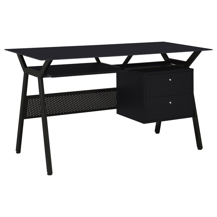 Coaster Computer Desk with Two Storage Drawers Black - OJCommerce.com