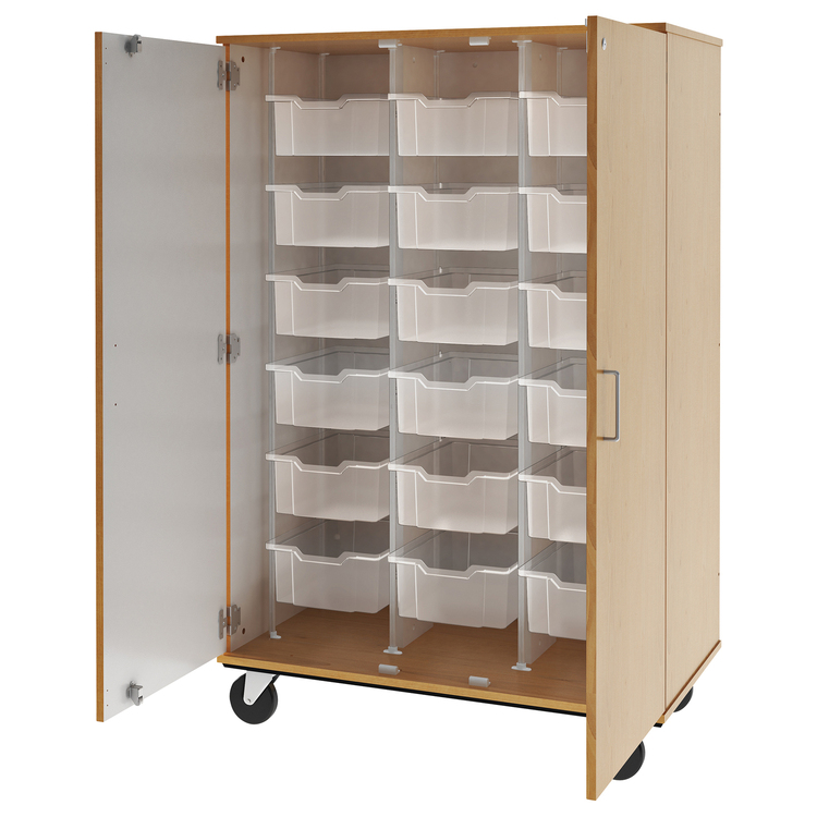 ID Systems Tall Mobile Tote Storage with Large Bins, 67" Tall - 12 1/4"W x 6"H x 16 3/4" image - 1