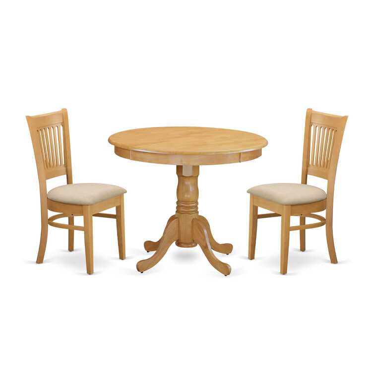 East West Furniture ANVA5-OAK-W 5 Piece Dining Set