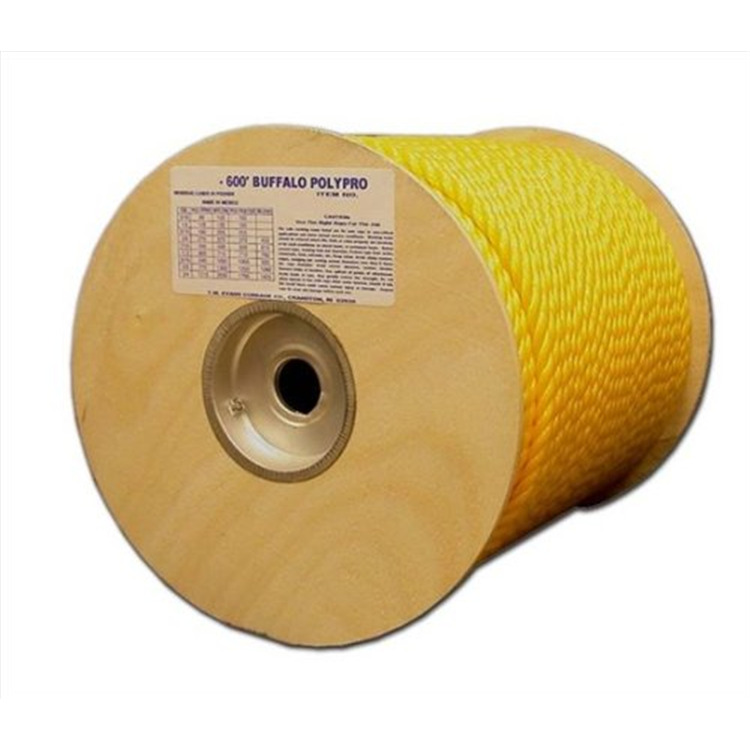 T.W . Evans Cordage Polypro Rope 3/8" x 600ft - Yellow Twisted Rope image - 1
