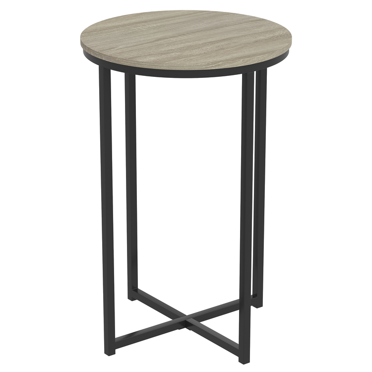 S & Co. Accent Table 15.55D Dark Taupe Round Black Metal image - 1