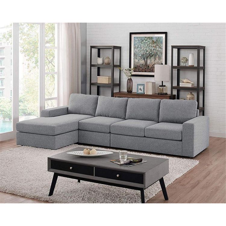Lilola Home Dunlin Light Gray Linen Reversible Modular Sectional Sofa Chaise 1043 29 Ojcommerce Lilola Home Dunlin Light Gray Linen, Light Gray Sofa With Chaise