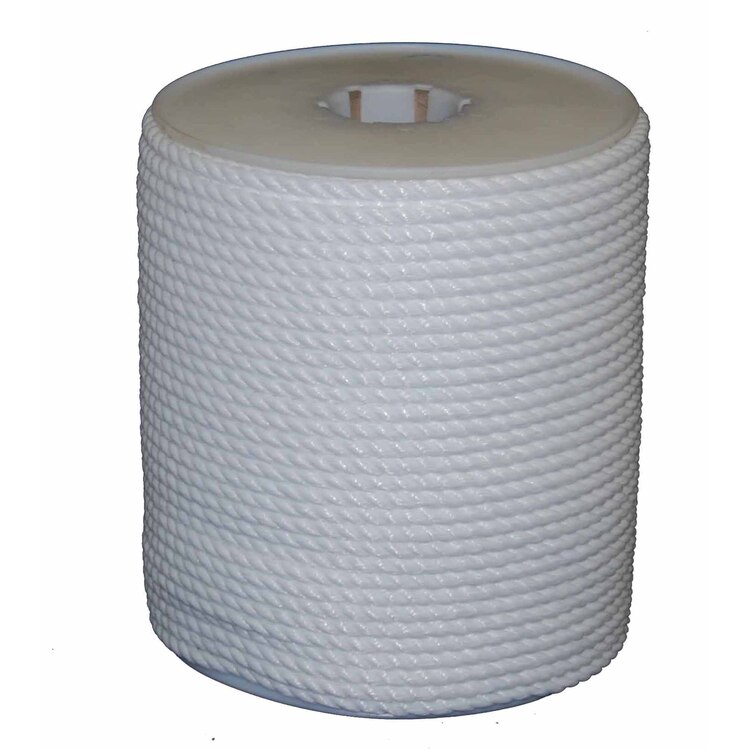 T.W . Evans Cordage Polypro Rope 1/4" x 600ft - White Twisted Cordage image - 1
