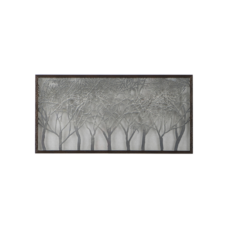 A&B Home Giotto Forest Shadow Box Wall Decor - 39.5"W x 1"L x 19.5"H - Grey/Dark Brown image - 1