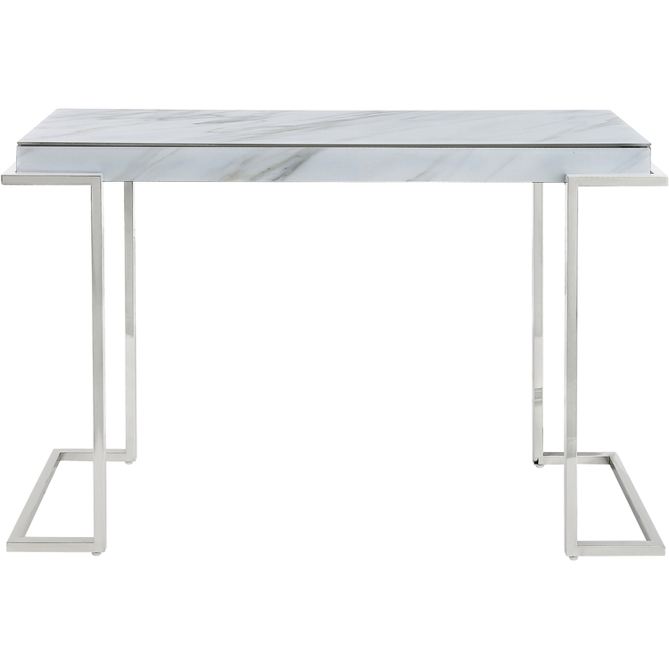 Camden Isle Modern Silver Console Table with Chrome Legs - Camden Isle image - 1