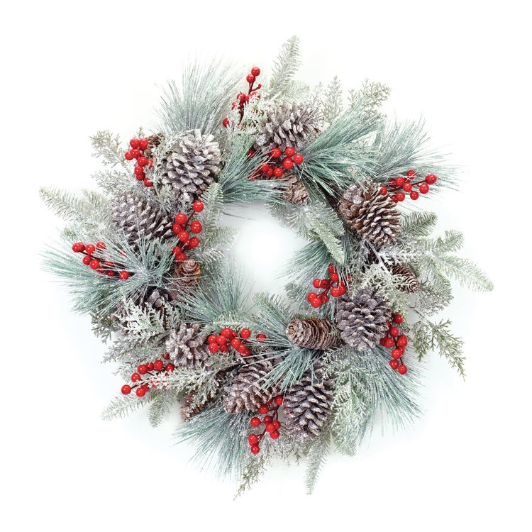 Melrose International Pine Berry Cone Wreath