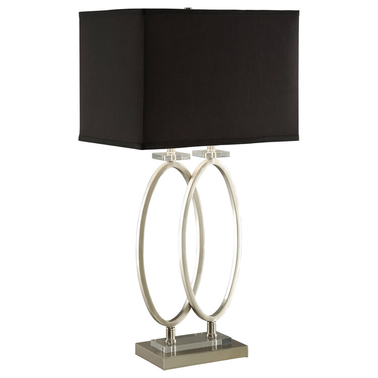 Coaster Izuku Rectangular Shade Table Lamp Black and Brushed Nickel image - 1