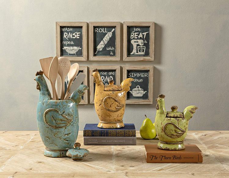 Imax Lidded Rooster Decor - Farmhouse Kitchen Accents - OJCommerce.com