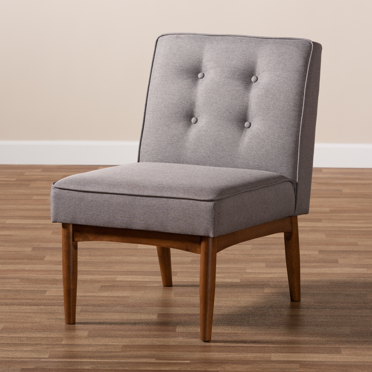 Modern Gray Fabric Dining Chair