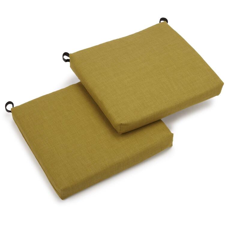 Spun Polyester Chair Cushions Set of Two Avocado Green Color - Blazing Needles image - 1