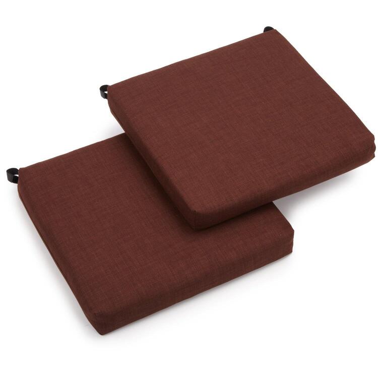 20 - Inch Spun Polyester Chair Cushions (Set of Two) - Cocoa Color - Blazing Needles image - 1