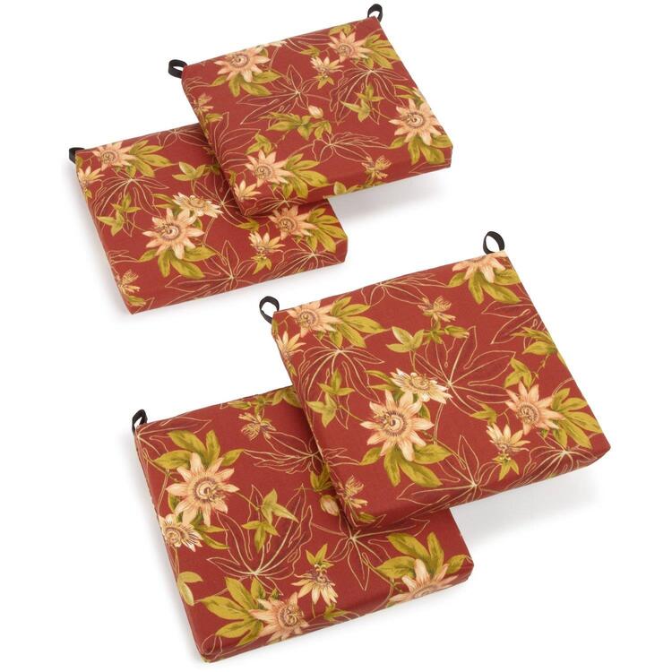 20x19 Outdoor Chair Cushions Spun Polyester Set of Four - Blazing Needles image - 1