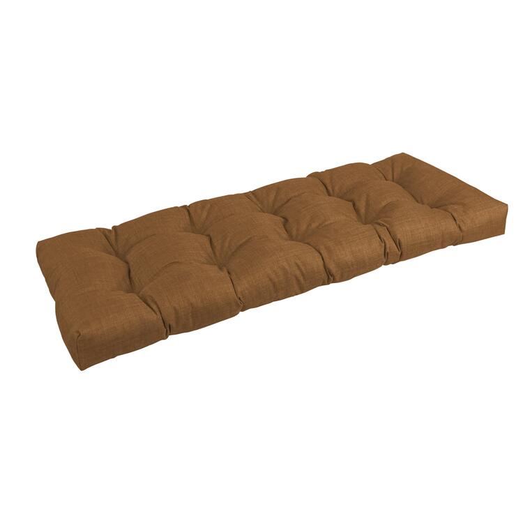 Blazing Needles 46-inch by 19-inch Tufted Solid Outdoor Spun Polyester Loveseat Cushion image - 1