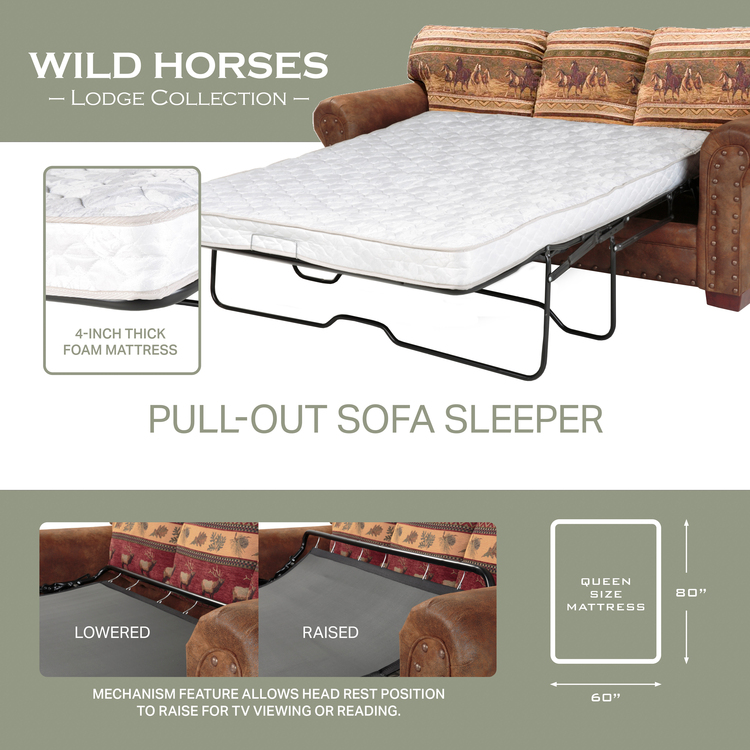 American Furniture Classics Wild Horses Sleeper Sofa - Thumbnail 3