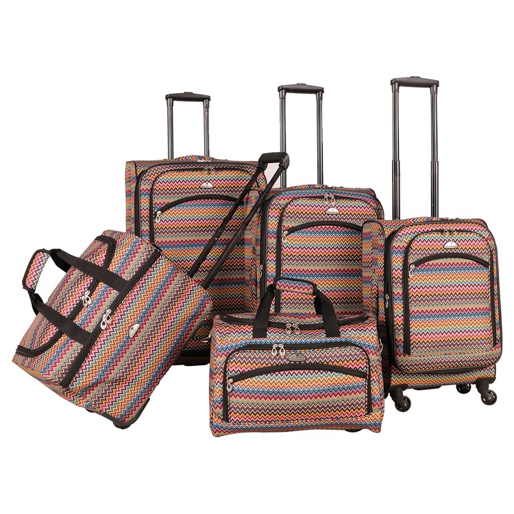 5-Piece Spinner Luggage Set with Expandable Uprights & Wheeled Duffel