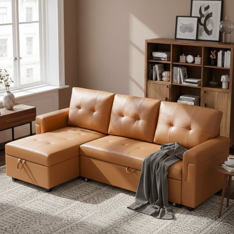 Color: Caramel Fabric: Air Leather